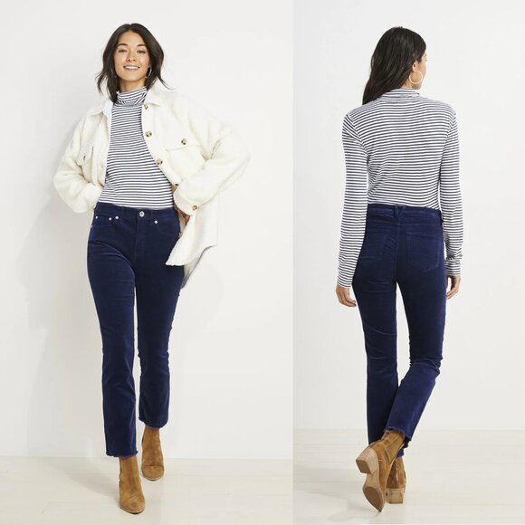 NWT New Vineyard Vines Kick Flare Corduroy Navy Pants Size 33 - Picture 1 of 10